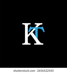 KT Monogram Logo - Elegante fusión de serigrafía y tipografía moderna 