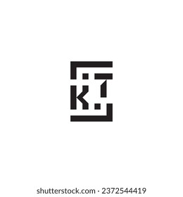 KT square concept retro logo in high quality professional design that will print well across any print media