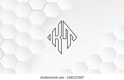 Monograma del logotipo de las letras abstractas de KT, TK