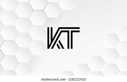 Monograma del logotipo de las letras abstractas de KT, TK