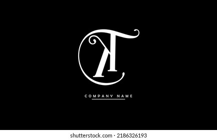 KT, TK-Monogramm abstrakter Buchstaben