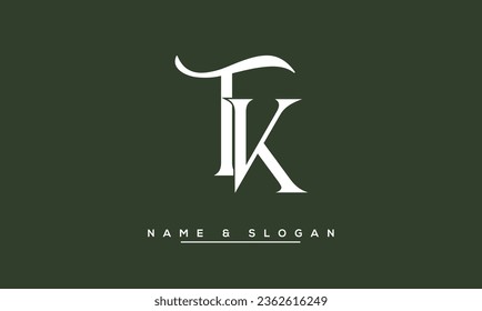 Monograma del logotipo de las letras abstractas de KT, TK