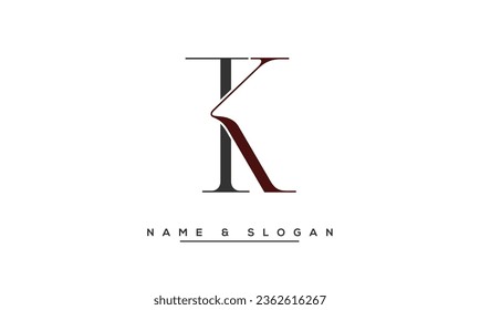 KT,  TK  Abstract  Letters  Logo  Monogram
