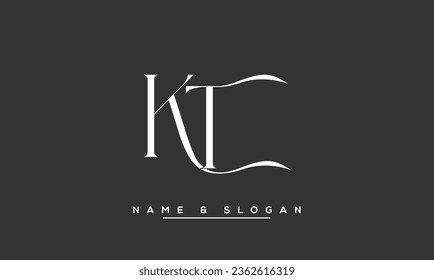 Monograma del logotipo de las letras abstractas de KT, TK