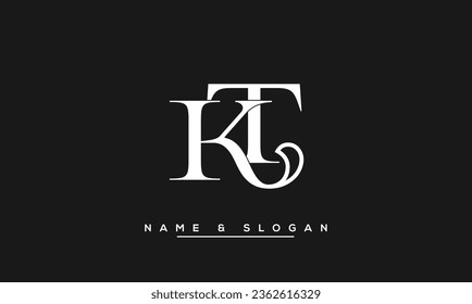 Monograma del logotipo de las letras abstractas de KT, TK