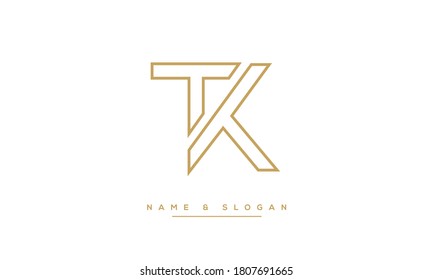 KT, TK, K, T Letters Abstract Logo Monogram