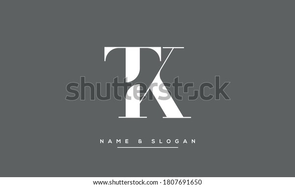 Kt Tk K T Letters Abstract Stock Vector Royalty Free 1807691650