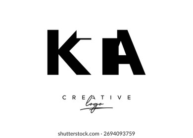 KTA Creative Minimalist Negative Space Latter Logo with Modern Monogram for Branding and Business Lettermark Logo with Initial Letters Logo Design for Branding.