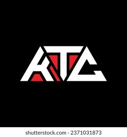 KTC triangle letter logo design with triangle shape. KTC triangle logo design monogram. KTC triangle vector logo template with red color. KTC triangular logo Simple, Elegant, and Luxurious design.