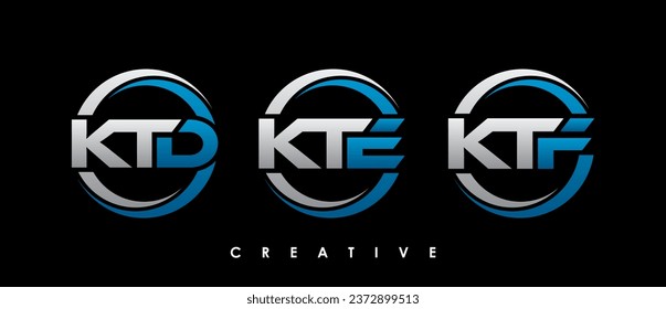 KTD, KTE, KTF Letter Initial Logo Design Template Vector Illustration