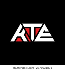 KTE triangle letter logo design with triangle shape. KTE triangle logo design monogram. KTE triangle vector logo template with red color. KTE triangular logo Simple, Elegant, and Luxurious design.