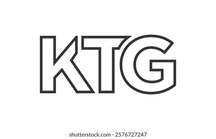 KTG logo design template with strong and modern bold text. Initial based vector logotype featuring simple and minimal typography. Trendy company identity ideal for businesses brand presence.