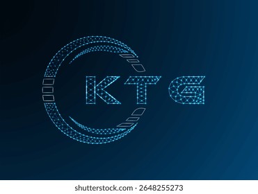 Projeto de vetor de logotipo de letra baixa KTG. KTG design de logotipo poli inferior. Logotipo poli baixo.
