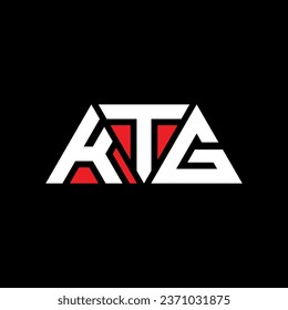 KTG triangle letter logo design with triangle shape. KTG triangle logo design monogram. KTG triangle vector logo template with red color. KTG triangular logo Simple, Elegant, and Luxurious design.