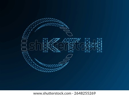 KTH low poly letter logo vector design. KTH lower poly logo design. Low poly logo.