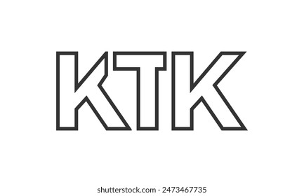 KTK logo design template with strong and modern bold text. Initial based vector logotype featuring simple and minimal typography. Trendy company identity ideal for businesses brand presence.