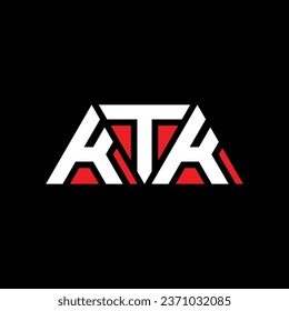 KTK triangle letter logo design with triangle shape. KTK triangle logo design monogram. KTK triangle vector logo template with red color. KTK triangular logo Simple, Elegant, and Luxurious design.