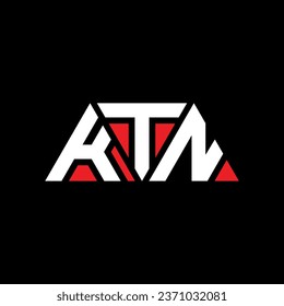 KTN triangle letter logo design with triangle shape. KTN triangle logo design monogram. KTN triangle vector logo template with red color. KTN triangular logo Simple, Elegant, and Luxurious design.