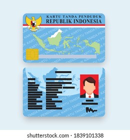 KTP indonesia id card Vector illustration flat design