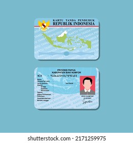 KTP Indonesia ID card. Vector illustration flat design. Indonesia