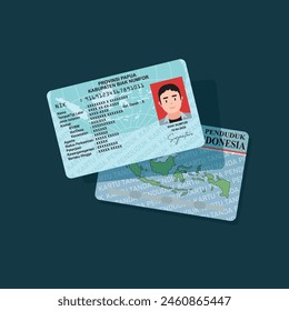 KTP indonesia id card Vector illustration flat design