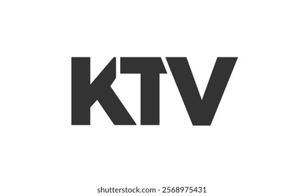 KTV logo design template with strong and modern bold text. Initial based vector logotype featuring simple and minimal typography. Trendy company identity ideal for businesses brand presence.