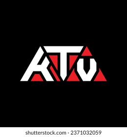 KTV triangle letter logo design with triangle shape. KTV triangle logo design monogram. KTV triangle vector logo template with red color. KTV triangular logo Simple, Elegant, and Luxurious design.