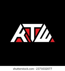 KTW triangle letter logo design with triangle shape. KTW triangle logo design monogram. KTW triangle vector logo template with red color. KTW triangular logo Simple, Elegant, and Luxurious design.