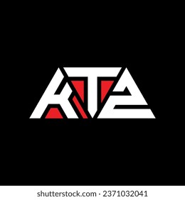 KTZ triangle letter logo design with triangle shape. KTZ triangle logo design monogram. KTZ triangle vector logo template with red color. KTZ triangular logo Simple, Elegant, and Luxurious design.