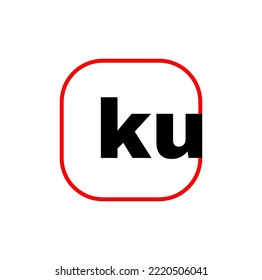 KU Compnay name initial letters icon. KU typo illustration.