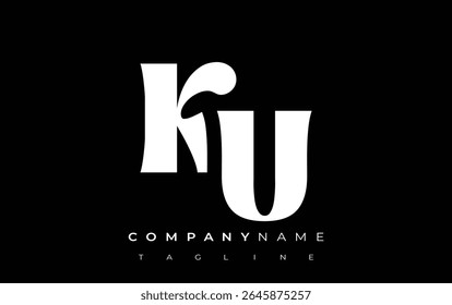 KU Creative Abstract Typography Logo Design. Elegant logo combining bold typography and creative shapes, ideal for branding and identity solutions.
