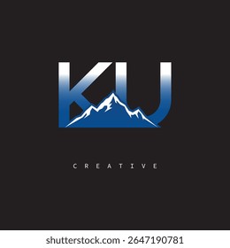 KU Creative Mountain Logo Bold Gradiente Letra marca Diseño de marca para empresas Marcas al aire libre
