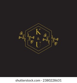 KU elegant wedding initial logo in high quality professional design that will print well across any print media