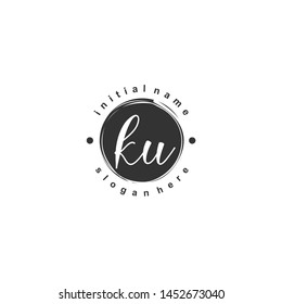 KU Initial beauty monogram logo vector