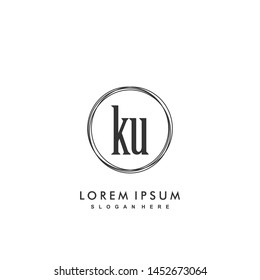 KU Initial beauty monogram logo vector