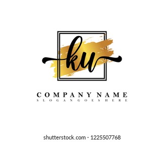 KU Initial handwriting logo concept