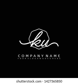 KU Initial handwriting logo concept