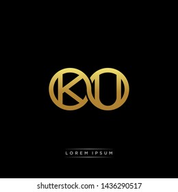 KU initial letter linked circle capital monogram logo modern template