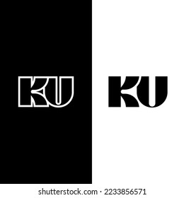 Logo de la carta inicial de KU, logotipo moderno mínimo