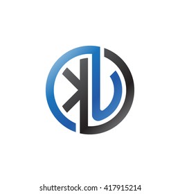 KU initial letters looping linked circle logo black blue