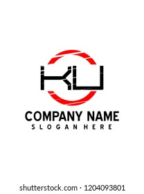 KU Initial logo with circle template vector