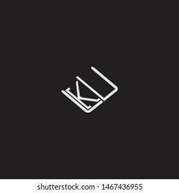 KU Initial Logo letters with rotate squere template