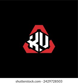 KU logotipo inicial concepto moderno y futurista para la exportación o el logotipo del juego