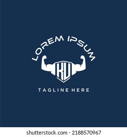 KU initial monogram for fitnes or gym logo with creative style design