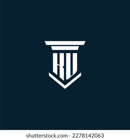 KU initial monogram logo lawfirm with pillar design