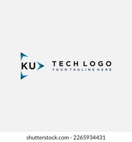 KU Initials Tech-Logo Stock-Vektorbilder