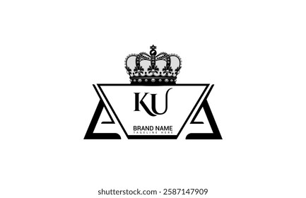 KU letter logo design on black background. KU creative initials letter logo concept. KU unique design