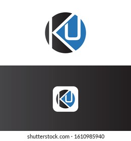 KU Letter Logo Design Template Vector