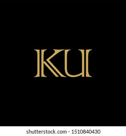 KU Letter monogram with abstrac concept style design