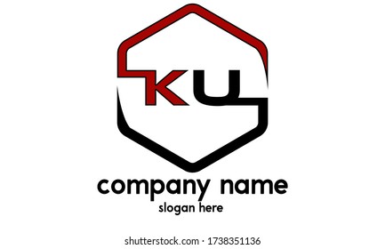 ku letter vector logo illustration design.